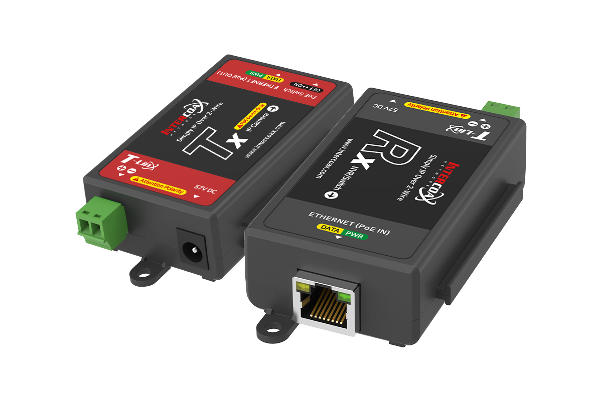 Single Port IP & PoE over 2-wire Set (300m/1000ft end-to-end converters)