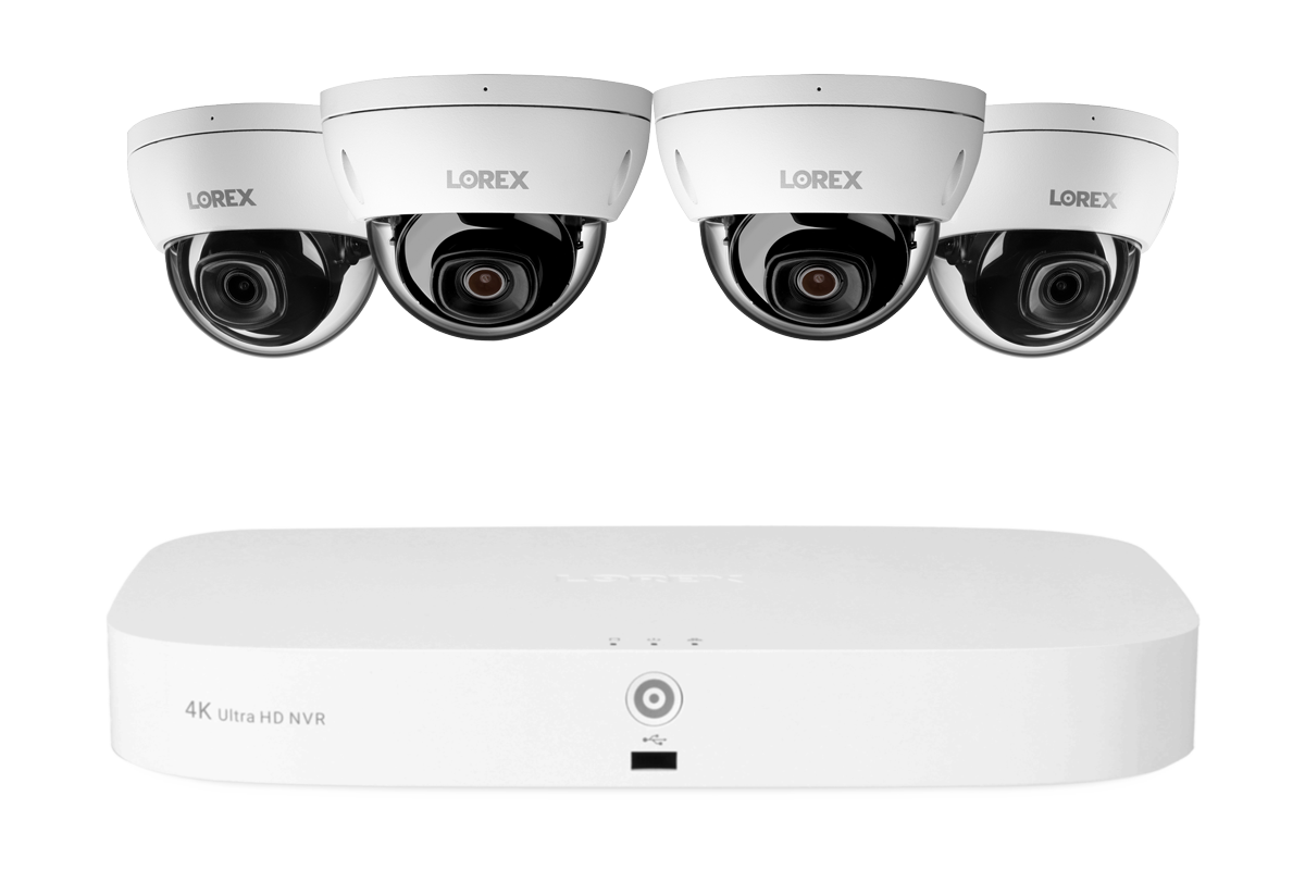 Lorex Fusion 4K 16-Channel (8 Wired + 8 Wi-Fi) 2TB NVR System with IP Dome Cameras featuring Listen-In Audio and IK10 Vandal Proof Rating