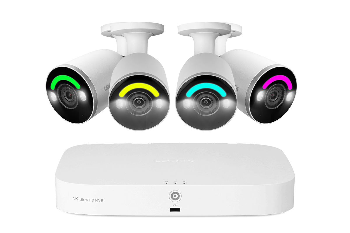 Lorex Fusion 4K 16 Camera Capable (8 Wired + 8 Fusion Wi-Fi) 2TB Wired NVR System with 4 Bullet Cameras Featuring Smart Security Lighting