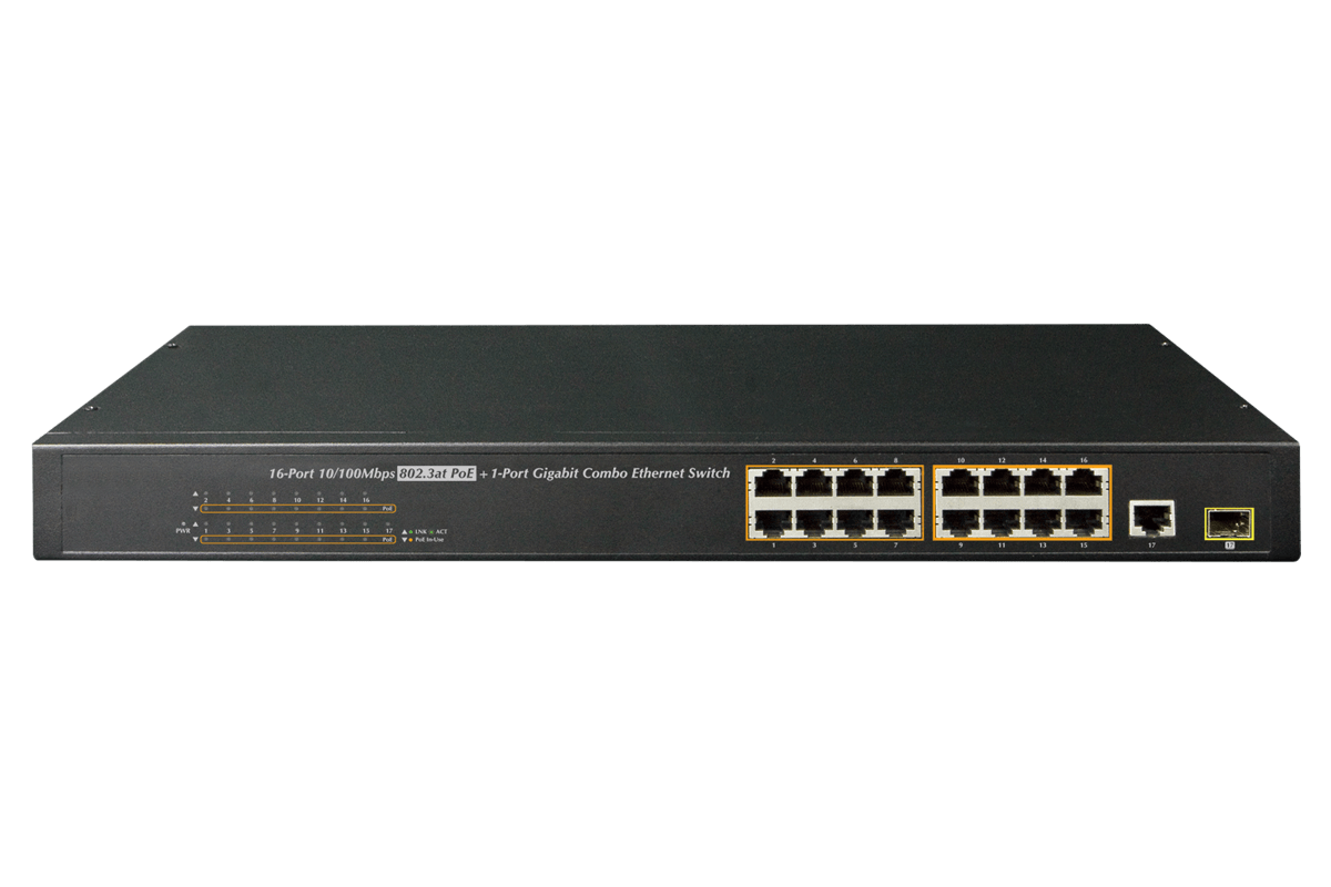 16-Channel PoE+ Switch