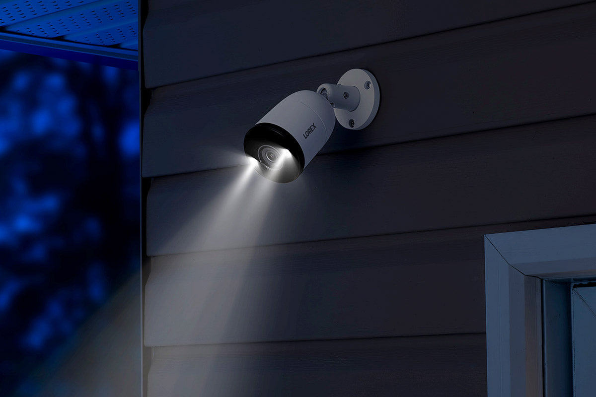 Lorex Fusion 4K (16 Camera Capable) 4TB Wired NVR System with 8 Bullet Cameras Featuring Smart Deterrence and Two-Way Talk