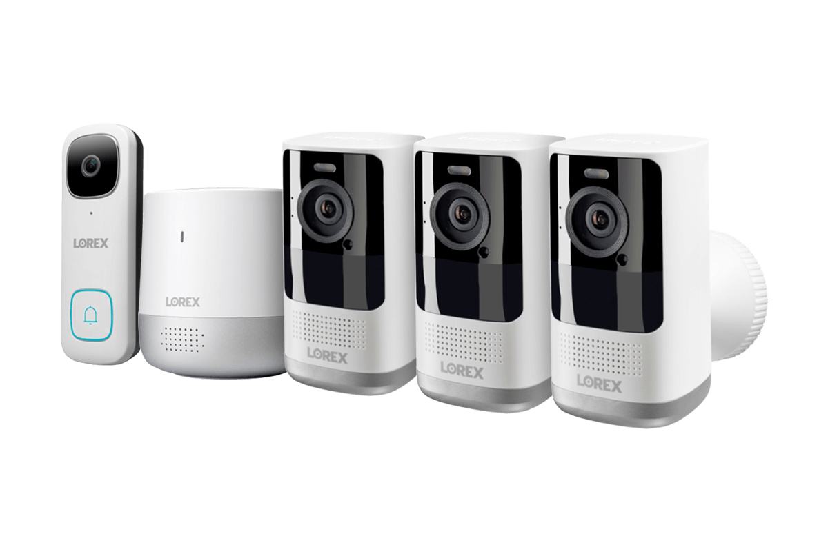 2K Wire-Free, Battery-operated Security System (3-Cameras) with 2K QHD Wi-Fi Video Doorbell