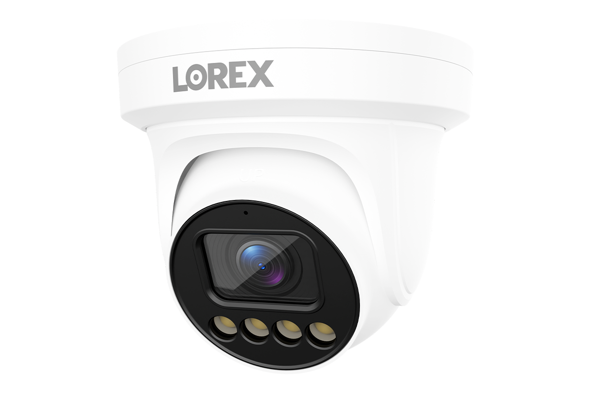 Lorex Connect X3 4K Motorized Varifocal PoE Turret Camera with Active Deterrence - Black/White