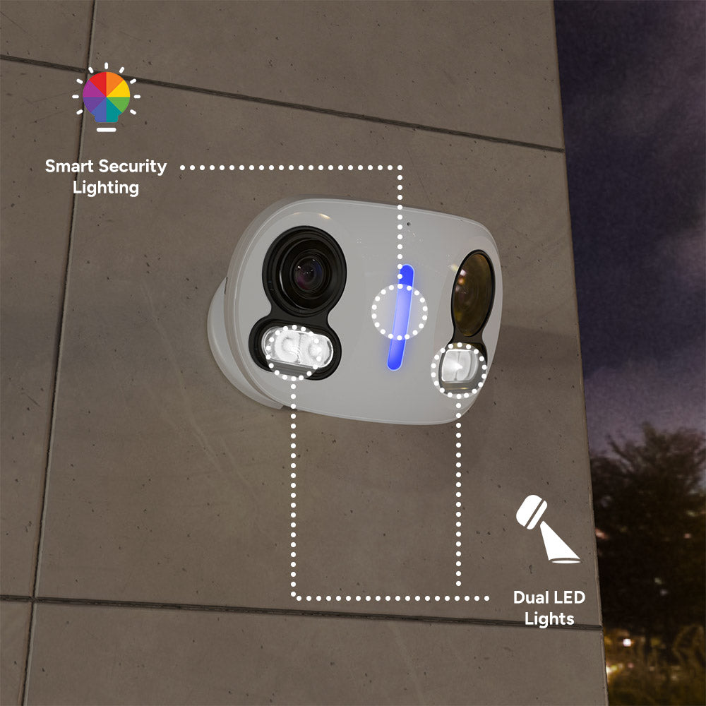 Lorex Classic 4K Dual-Lens IP Camera with Smart Lighting & Motion Detection