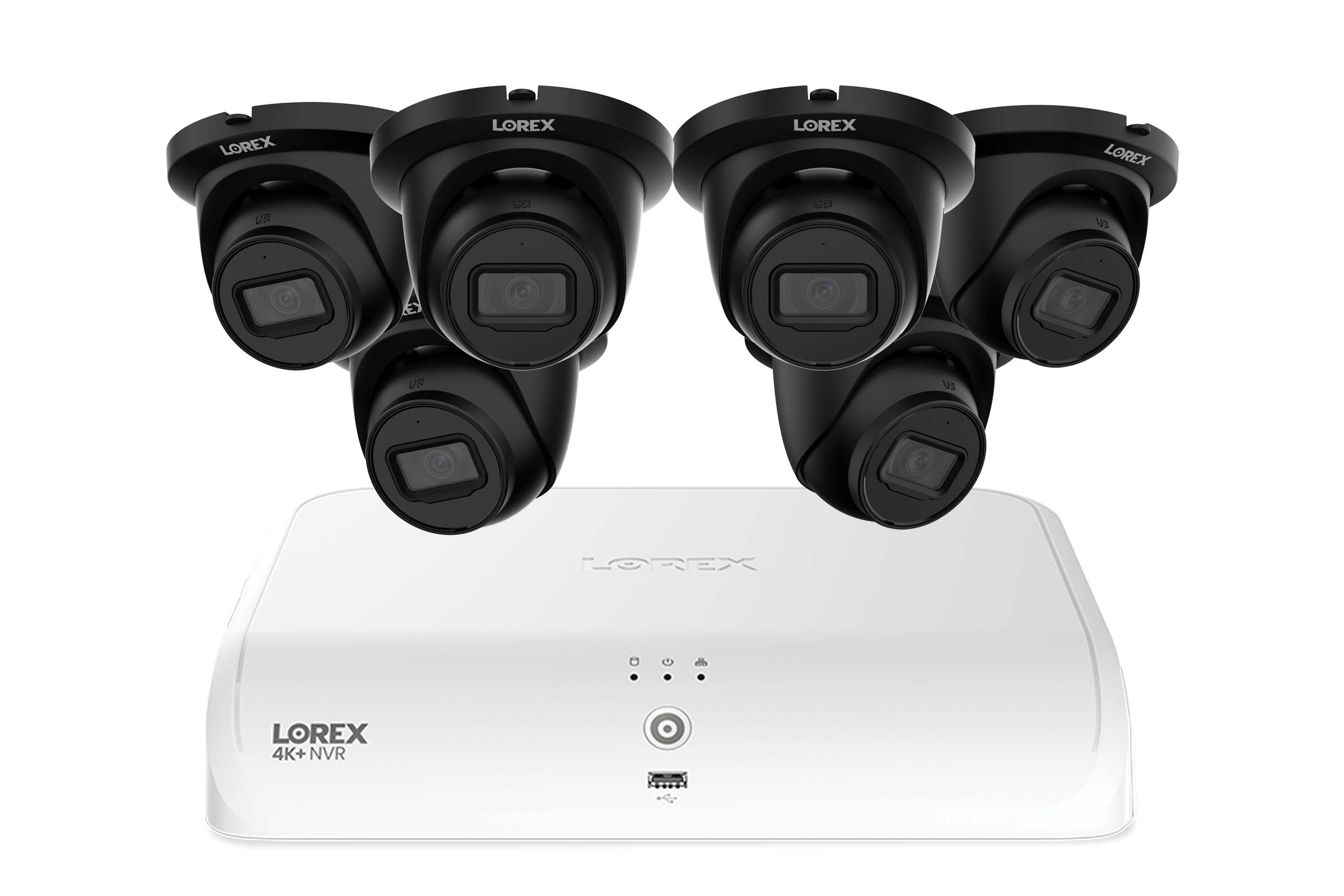 Lorex Fusion NVR with A4 4MP (2K) IP Turret Cameras - 4K 16-Channel (8 Wired + 8 Wi-Fi Fusion) 2TB Wired System