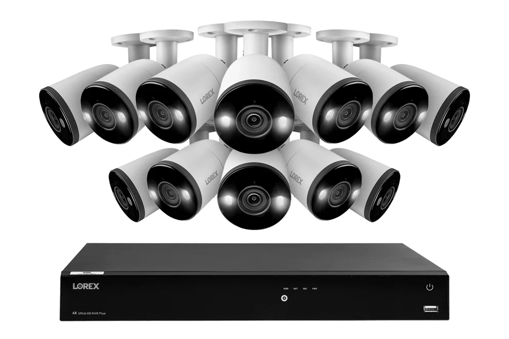 Lorex Fusion Series 4K 16 Camera Capable (Wired or Fusion Wi-Fi) 6TB Wired NVR System with H13 Bullet Cameras