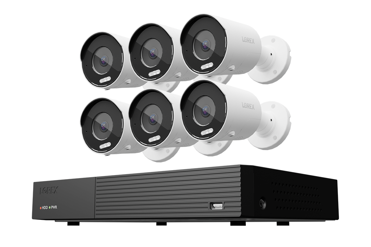 Lorex Connect 4K 8 Camera Capable 1TB Wired NVR System with 4K IP Bullet Security Cameras