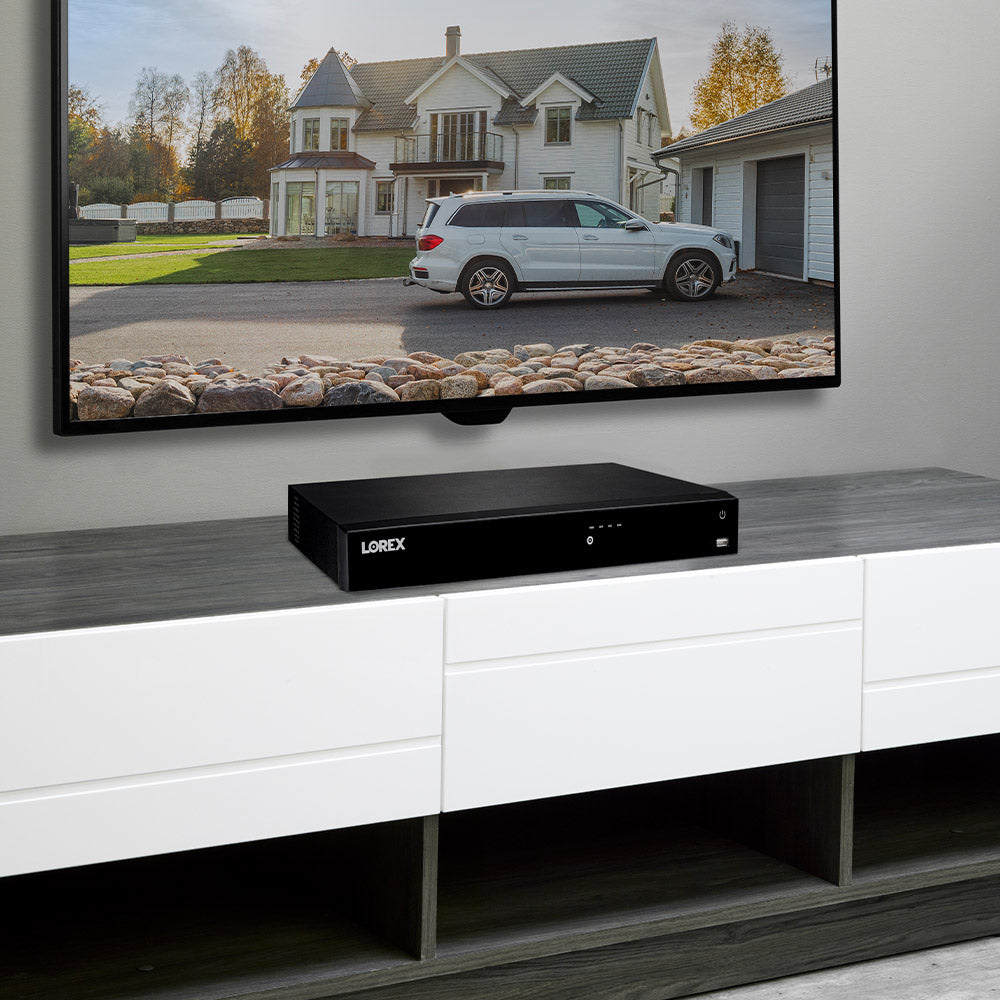 Lorex Fusion Series 4K 16 Camera Capable (Wired or Fusion Wi-Fi) 4TB Wired NVR System with H20 IP Dual Lens Cameras
