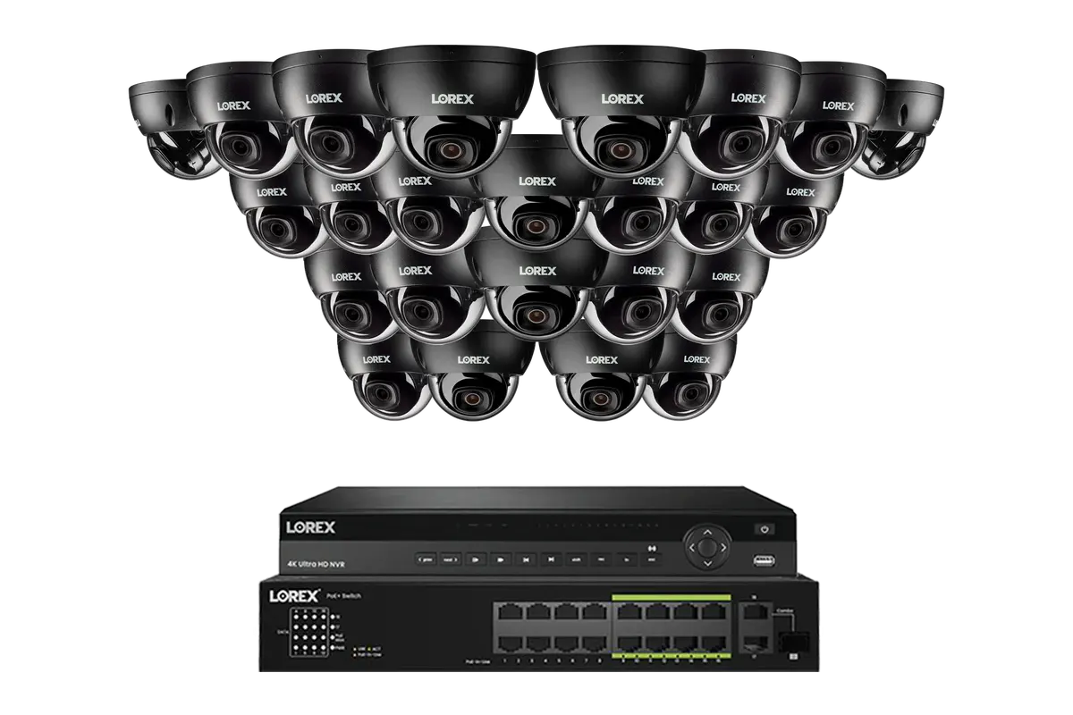 Lorex Elite Series 4K 32 Camera Capable 6TB Wired NVR System with 8MP (4K) A10 IP Dome Cameras