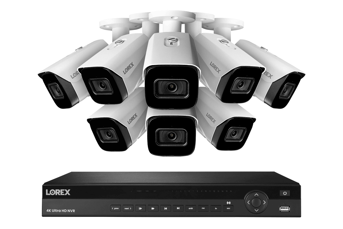 Lorex 4K (16 Camera Capable) 6TB Wired NVR System with Nocturnal 3 Smart IP Bullet Cameras with Listen-In Audio and 30FPS