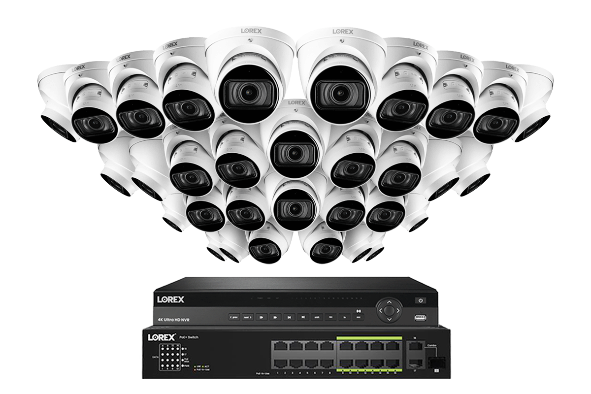 Lorex Elite Series 32-Channel (8TB) 4K IP System with Nocturnal N4 Lite Turret Cameras and PoE Switch