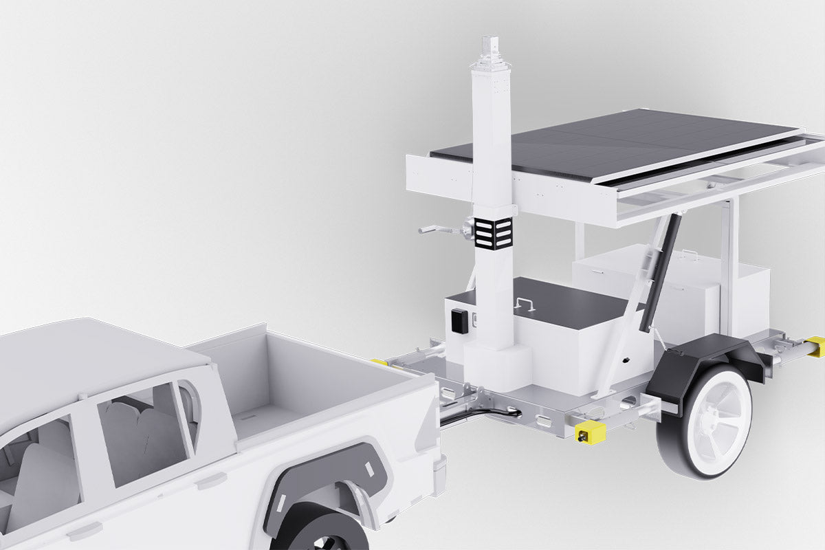 Mobile (Solar-Powered) Security Camera Trailer System for Off-Grid Job Sites (Cloud and Data Bundle)