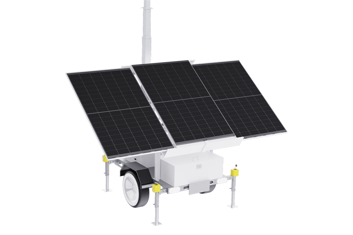 Mobile (Solar-Powered) Security Camera Trailer System for Off-Grid Job Sites (Cloud and Data Bundle)
