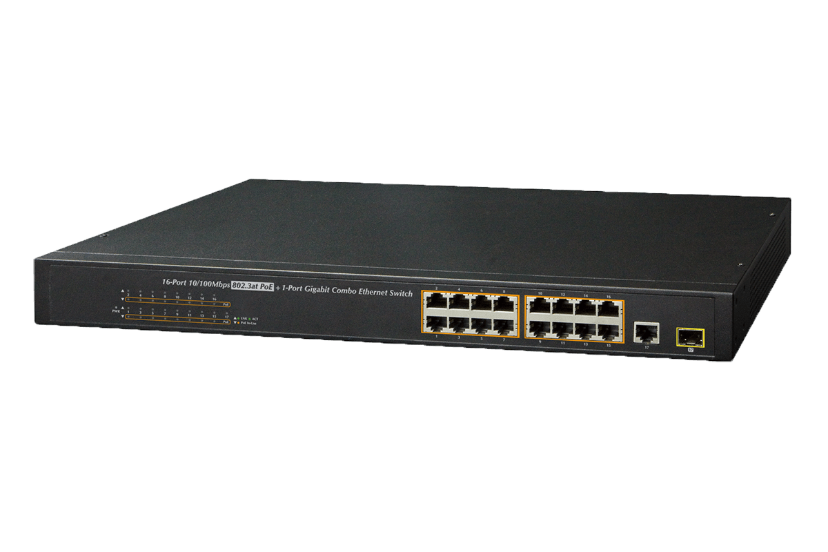 16-Channel PoE+ Switch