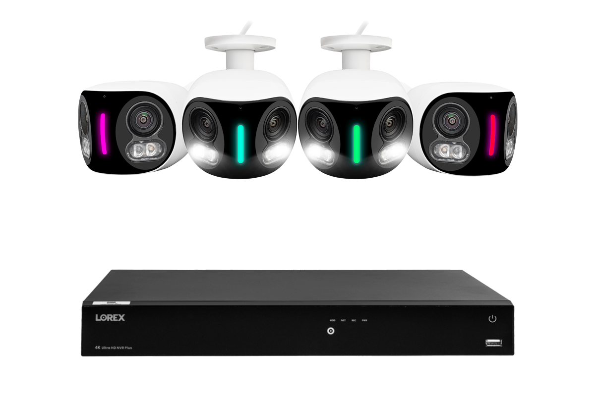 Lorex Fusion NVR with H20 (Halo Series) IP Dual Lens Cameras - 4K 16-Channel 4TB Wired System