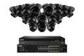 Lorex 4K (32 Camera Capable) 8TB Wired NVR System with Nocturnal 3 16 Black Smart IP Dome Cameras Featuring Listen-In Audio and 30FPS Recording