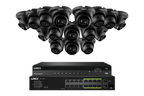 Lorex 4K (32 Camera Capable) 8TB Wired NVR System with Nocturnal 3 16 Black Smart IP Dome Cameras Featuring Listen-In Audio and 30FPS Recording