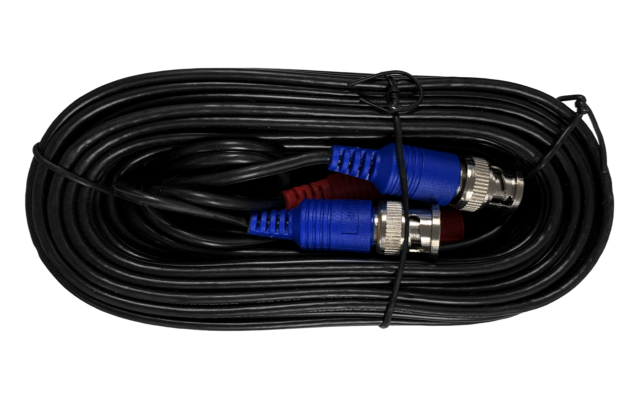 60ft (18m) 4K RG59 Power Cable for Analog Cameras