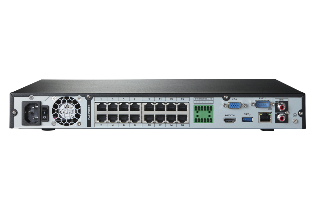 Lorex Pro Series 4K 16 Camera Capable 4TB Wired NVR System with 4MP (2K) A4 IP Bullet Cameras