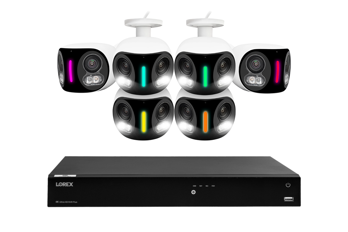 Lorex Fusion Series 4K 16 Camera Capable (Wired or Fusion Wi-Fi) 6TB Wired NVR System with H20 IP Dual Lens Cameras