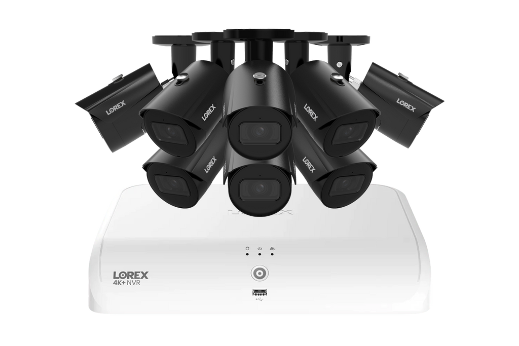 Lorex Fusion NVR with A4 4MP (2K) IP Bullet Cameras - 4K 16-Channel (8 Wired + 8 Wi-Fi Fusion) 2TB Wired System
