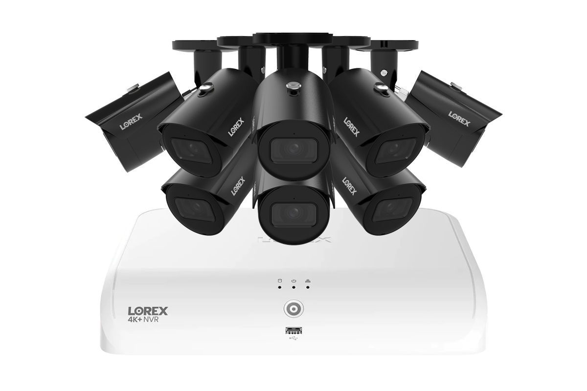 Lorex Fusion NVR with A4 4MP (2K) IP Bullet Cameras - 4K 16-Channel (8 Wired + 8 Wi-Fi Fusion) 2TB Wired System