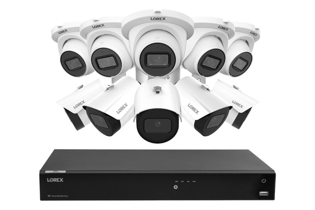 Lorex Fusion NVR with A20 (Aurora Series) IP Dome and Bullet Cameras - 4K 16-Channel 4TB Wired System