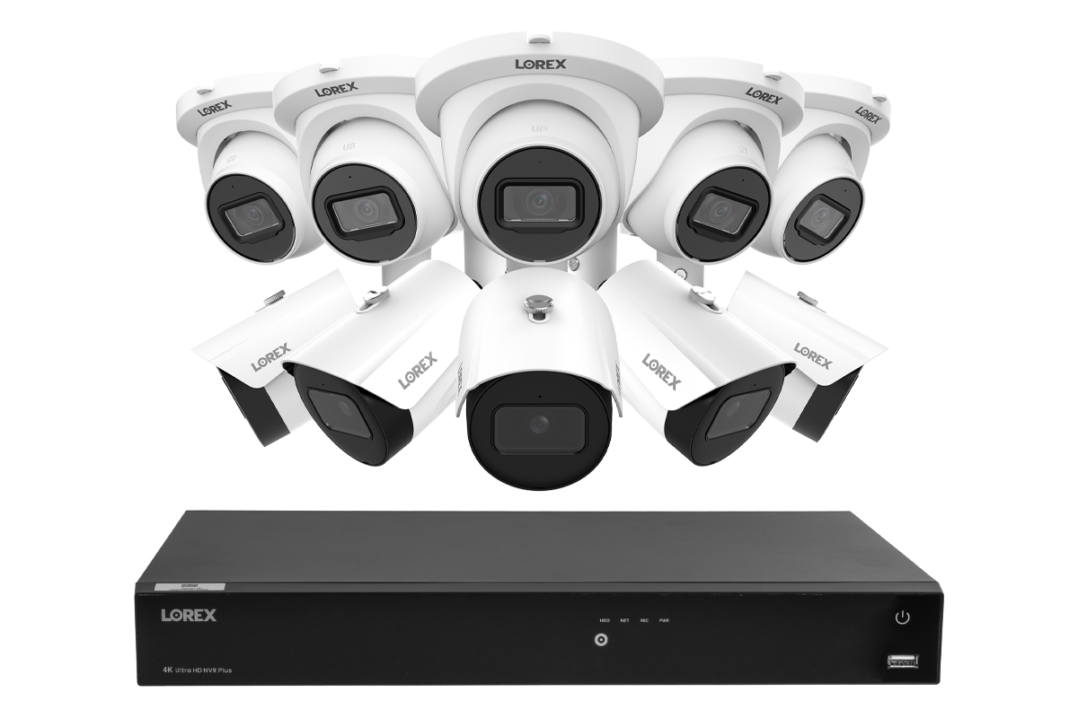 Lorex Fusion NVR with A20 (Aurora Series) IP Dome and Bullet Cameras - 4K 16-Channel 4TB Wired System