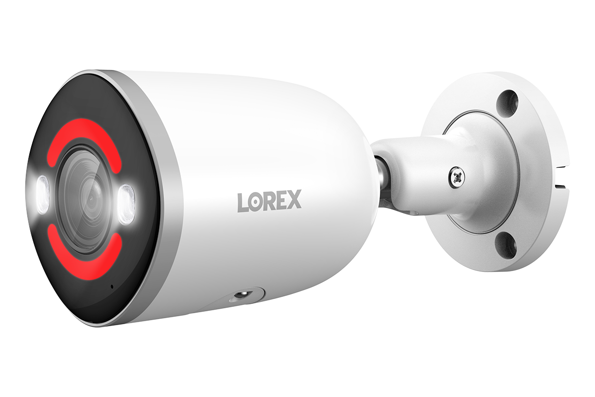 Lorex Fusion 4K 16-channel 2TB Wired NVR System with Eight Deterrence Bullet Wired Cameras plus One 2K Doorbell and One Sensor Kit with Three Sensors