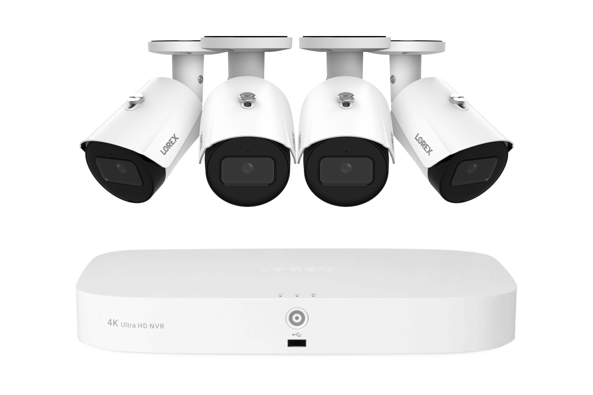 Lorex Fusion Series 4K 16 Camera Capable (8 Wired + 8 Fusion Wi-Fi) 2TB Wired NVR System with 4MP (2K) A4 IP Bullet Cameras - White 4