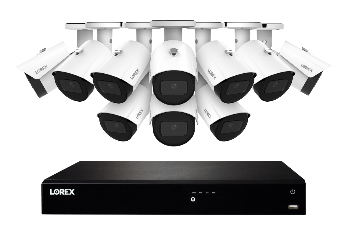Lorex Fusion Series 4K 16 Camera Capable (Wired or Fusion Wi-Fi) 6TB Wired NVR System with 8 A14 IP Bullet Cameras