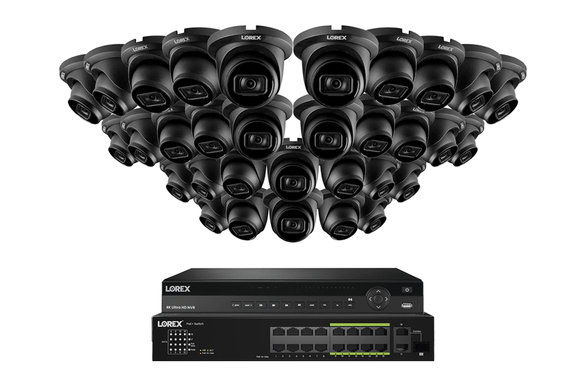 Lorex Elite Series 4K 32 Camera Capable 6TB Wired NVR System with 16 A14 IP Turret Cameras