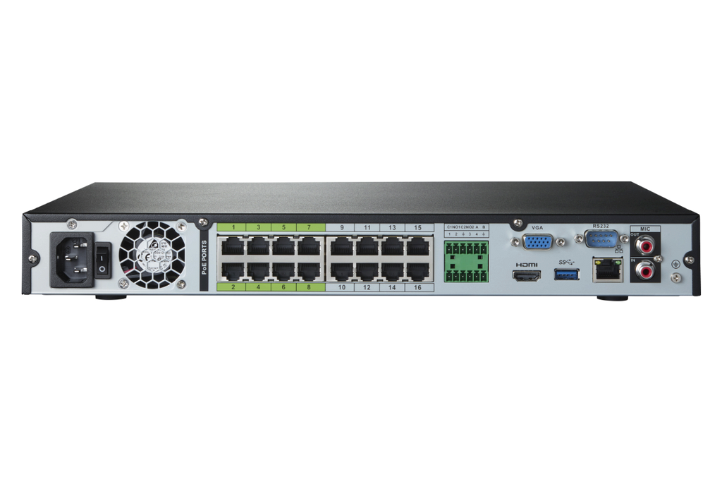 Lorex 4K (32 Camera Capable) 8TB Wired NVR System with Active Deterrence Bullet Security Cameras