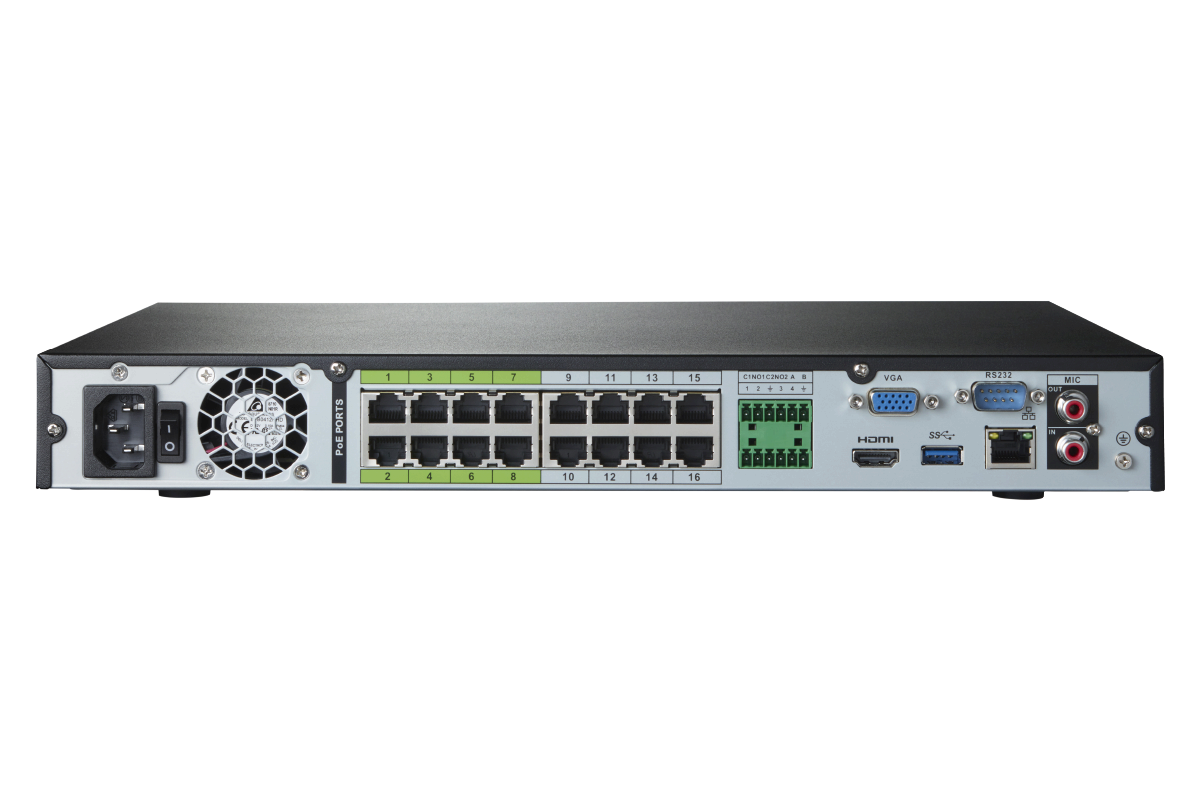 Lorex 4K (32 Camera Capable) 8TB Wired NVR System with Active Deterrence Bullet Security Cameras