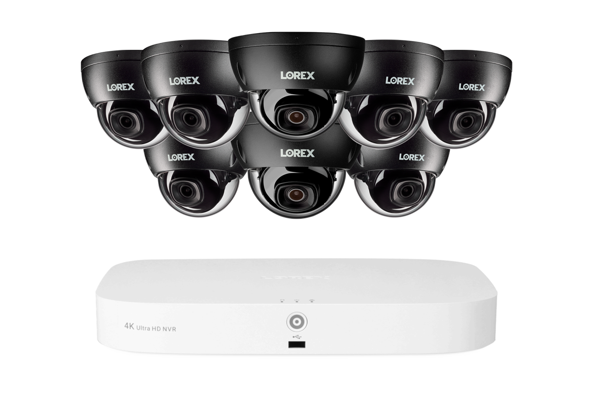 Lorex Fusion Series 4K 16 Camera Capable (8 Wired + 8 Fusion Wi-Fi) 2TB Wired NVR System with 4MP (2K) A4 IP Dome Cameras - Black 8