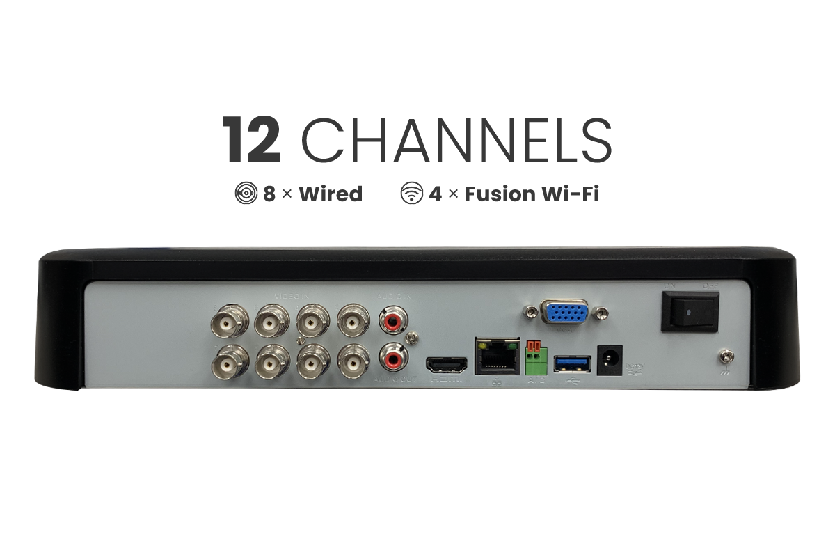Lorex Fusion 4K 12 Channels (8 Wired and 4 Fusion Wi-Fi) 2TB Wired DVR System with Smart Deterrence Cameras