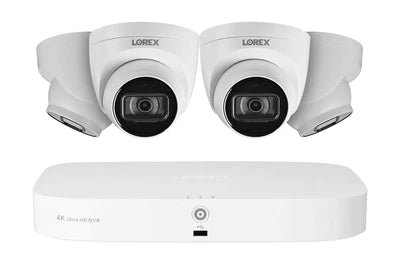 Lorex Fusion 4K 16-Channel (8 Wired + 8 Wi-Fi) 2TB NVR System with Dome Cameras featuring Listen-In Audio - 4