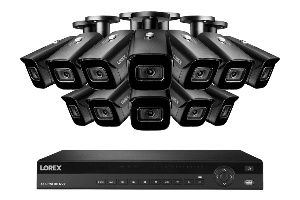 Lorex 4K (16 Camera Capable) 4TB Wired NVR System with Nocturnal 3 Smart IP Bullet Cameras with Listen-In Audio and 30FPS
