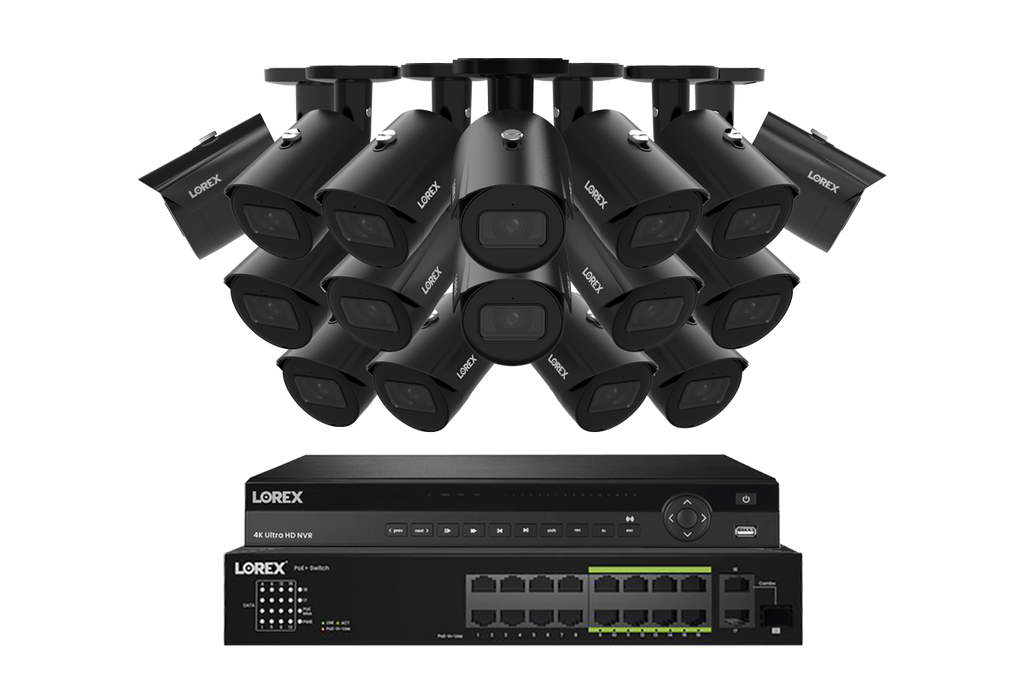 Lorex Elite Series 4K 32 Camera Capable 8TB Wired NVR System with A14 IP Bullet Cameras