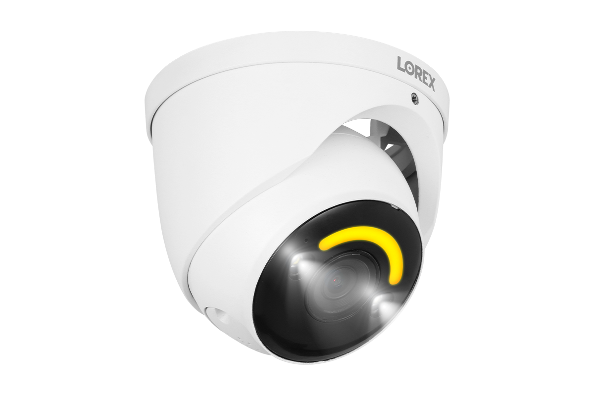 Lorex 4K+ Ultra HD 12MP Smart Security Lighting Deterrence Dome AI PoE IP Wired Camera - Open Box