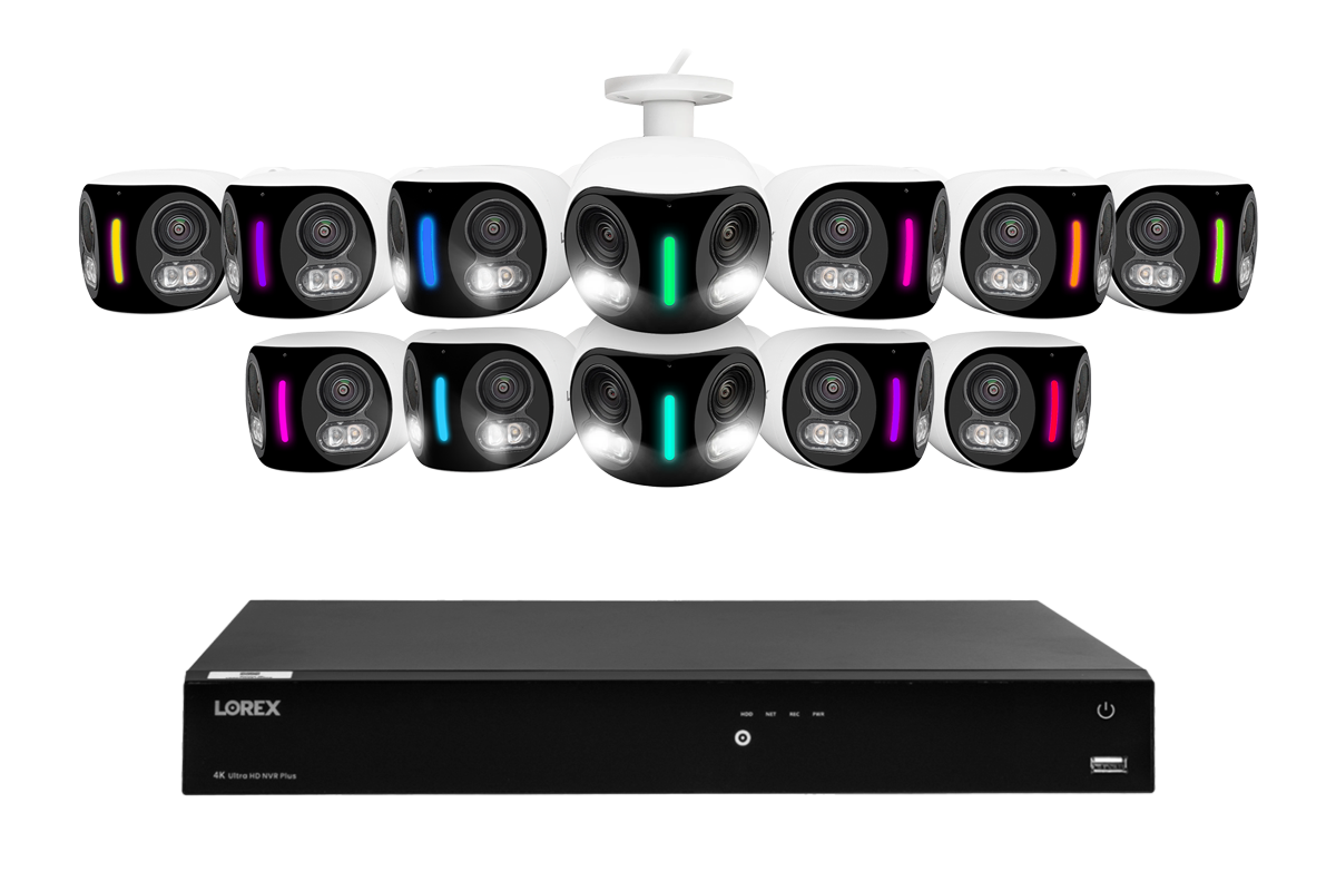 Lorex Fusion Series 4K 16 Camera Capable (Wired or Fusion Wi-Fi) 6TB Wired NVR System with H20 IP Dual Lens Cameras