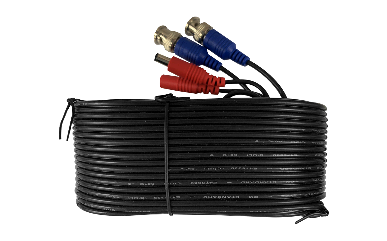60ft (18m) 4K RG59 Power Cable for Analog Cameras