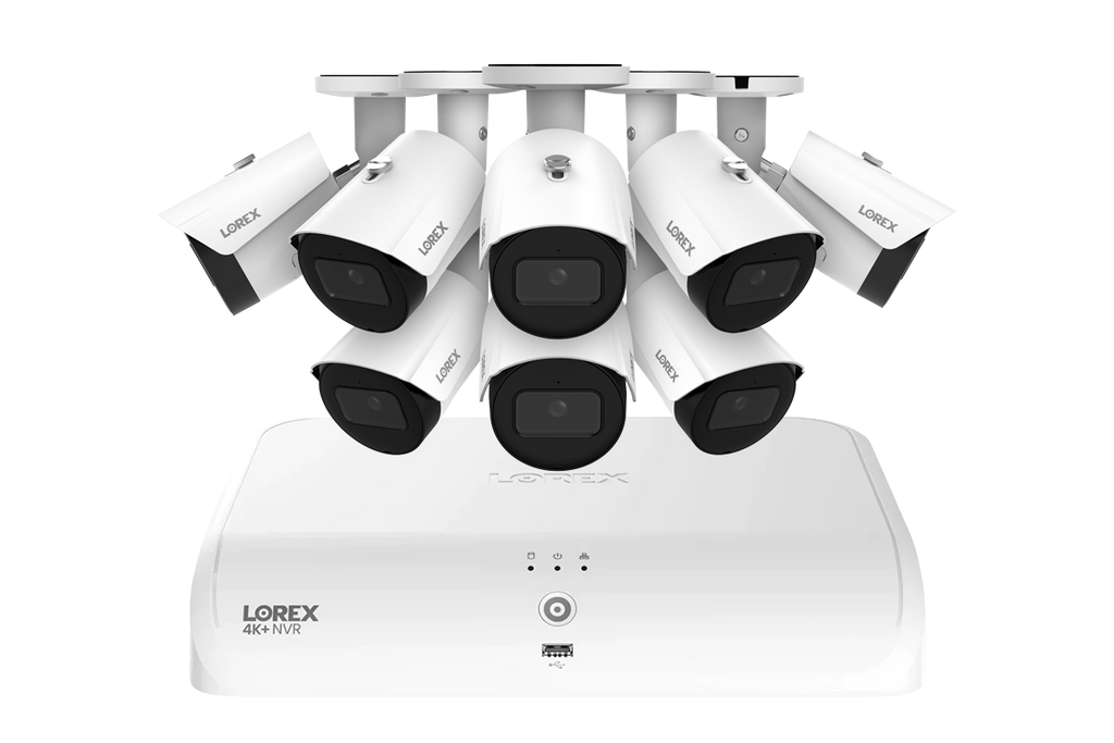 Système filaire Lorex Fusion Series 4K+ 16 canaux (8 filaires + 8 Wi-Fi Fusion) avec disque dur de 2 To et caméras bullet IP 4K filaires A14