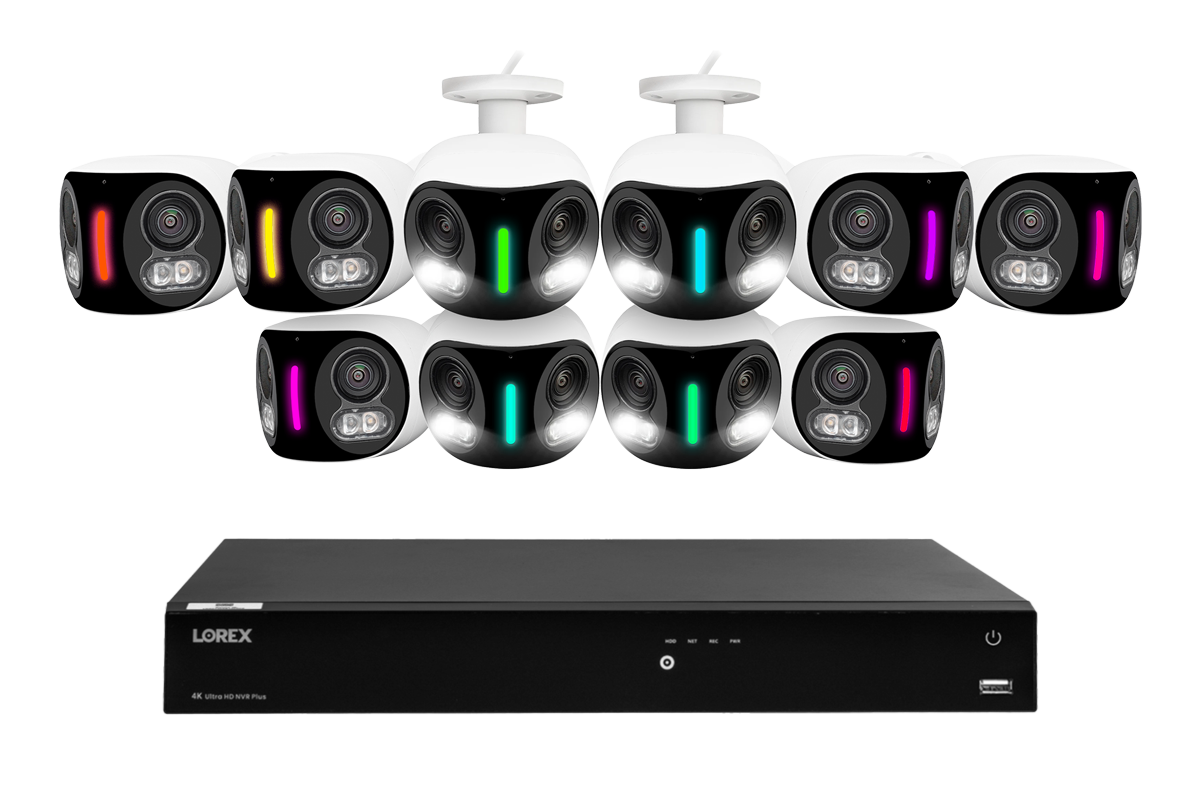Lorex Fusion Series 4K 16 Camera Capable (Wired or Fusion Wi-Fi) 6TB Wired NVR System with H20 IP Dual Lens Cameras