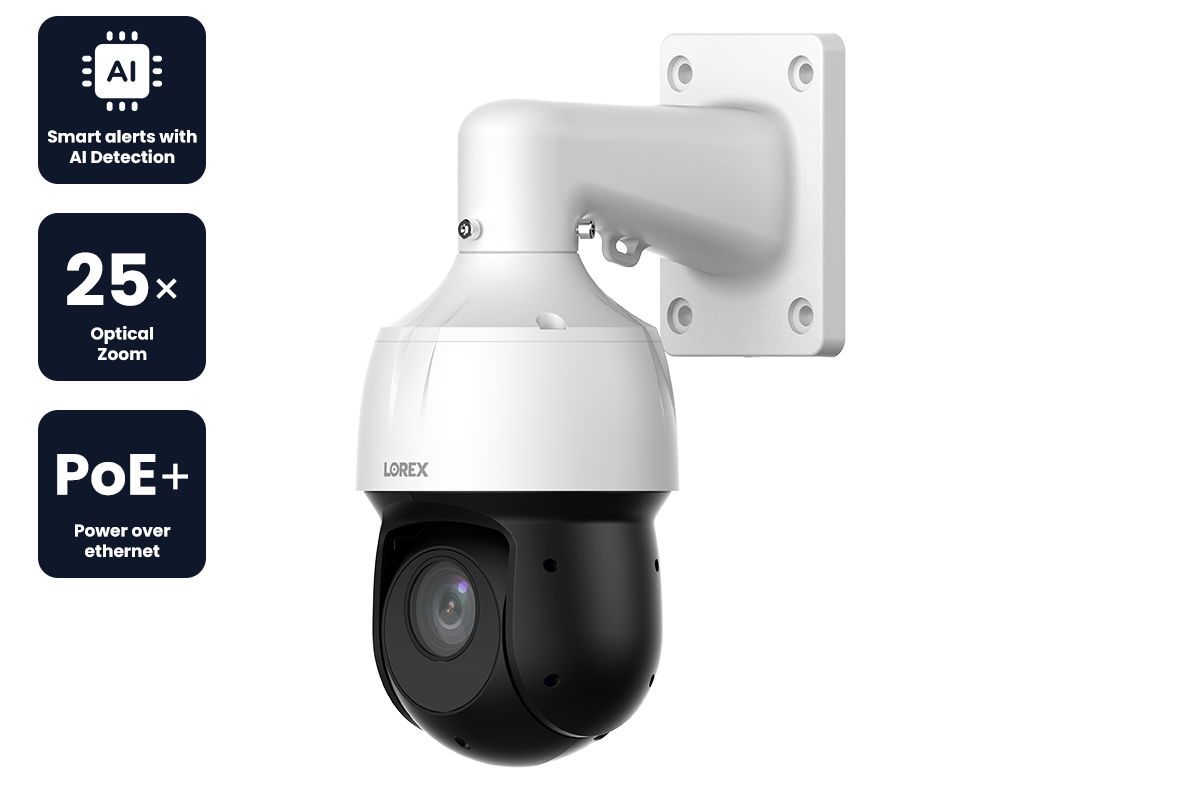 Lorex 2K (4MP) IP Wired PTZ Security Camera with AI Detection and 25x ...