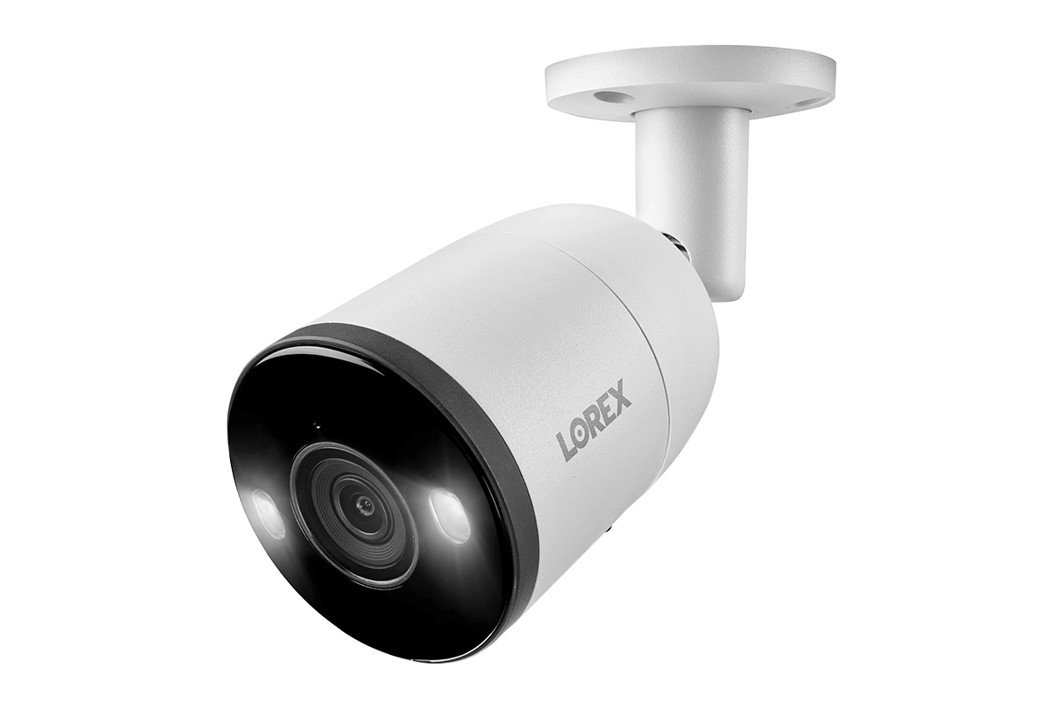 Lorex Fusion 4K (16 Camera Capable) 4TB Wired NVR System with 8 Bullet Cameras Featuring Smart Deterrence and Two-Way Talk