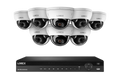 Lorex Fusion 4K 16-Channel (Wired or Wi-Fi) 4TB NVR System with IP Dome Cameras featuring Listen-In Audio and IK10 Vandal Proof Rating