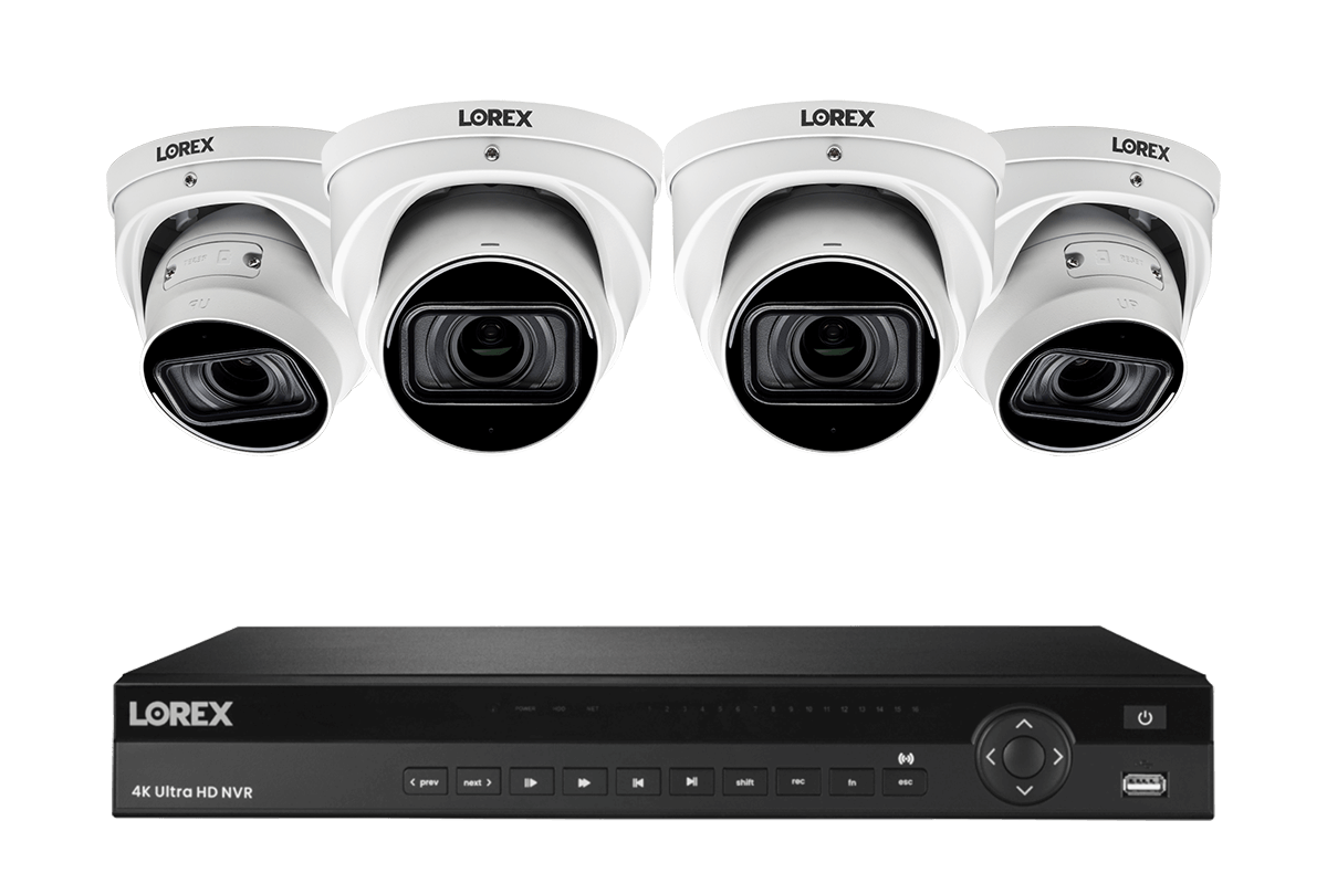 Lorex Elite Series NVR with N4 (Nocturnal Series) IP Dome Cameras - 4K 16-Channel 4TB Wired System