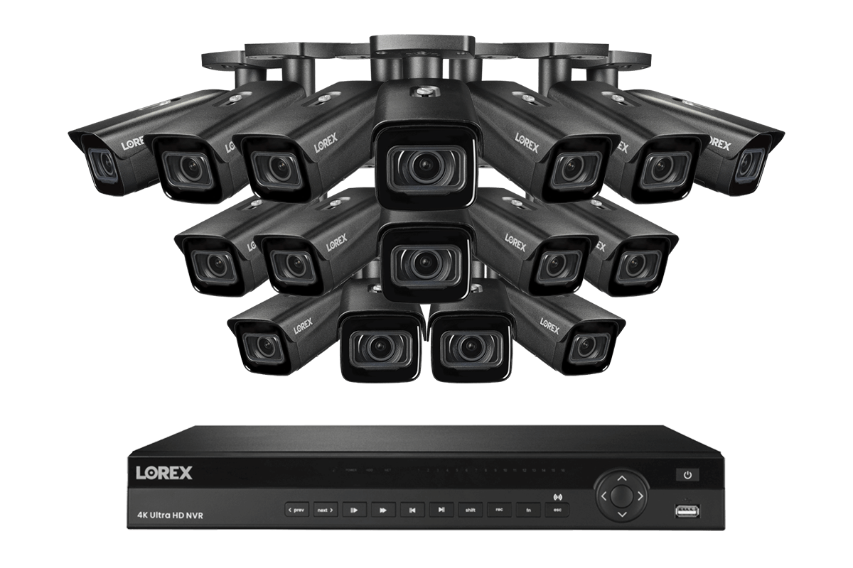 Lorex 4K (16 Camera Capable) 6TB Wired NVR System with Nocturnal 3 Smart IP Bullet Cameras with Motorized Varifocal Lens