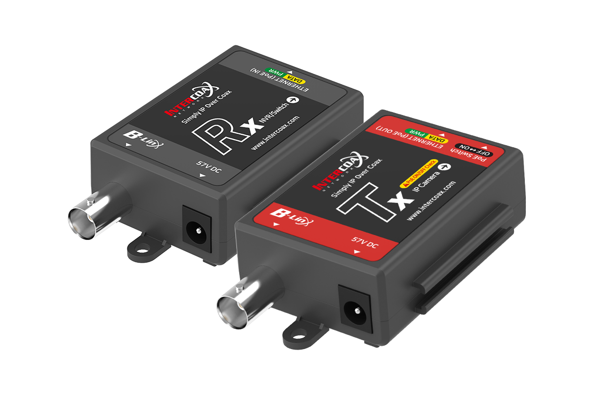 Single Port IP & PoE over Coax Set (400m/1300ft end-to-end converters)